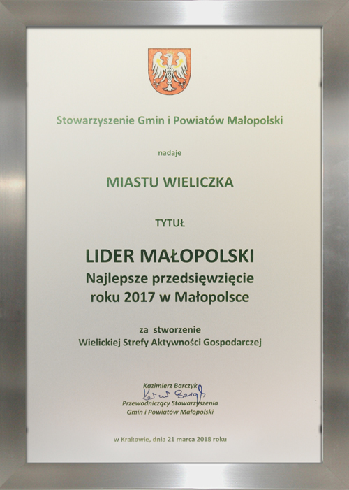 Wieliczka Liderem Małopolski 2017