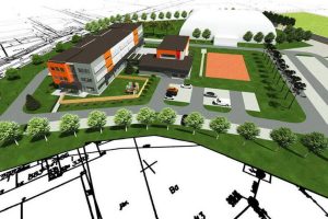 Budowa nowej szkoły podstawowej w Wieliczce ul. Jedynaka wizualizacja